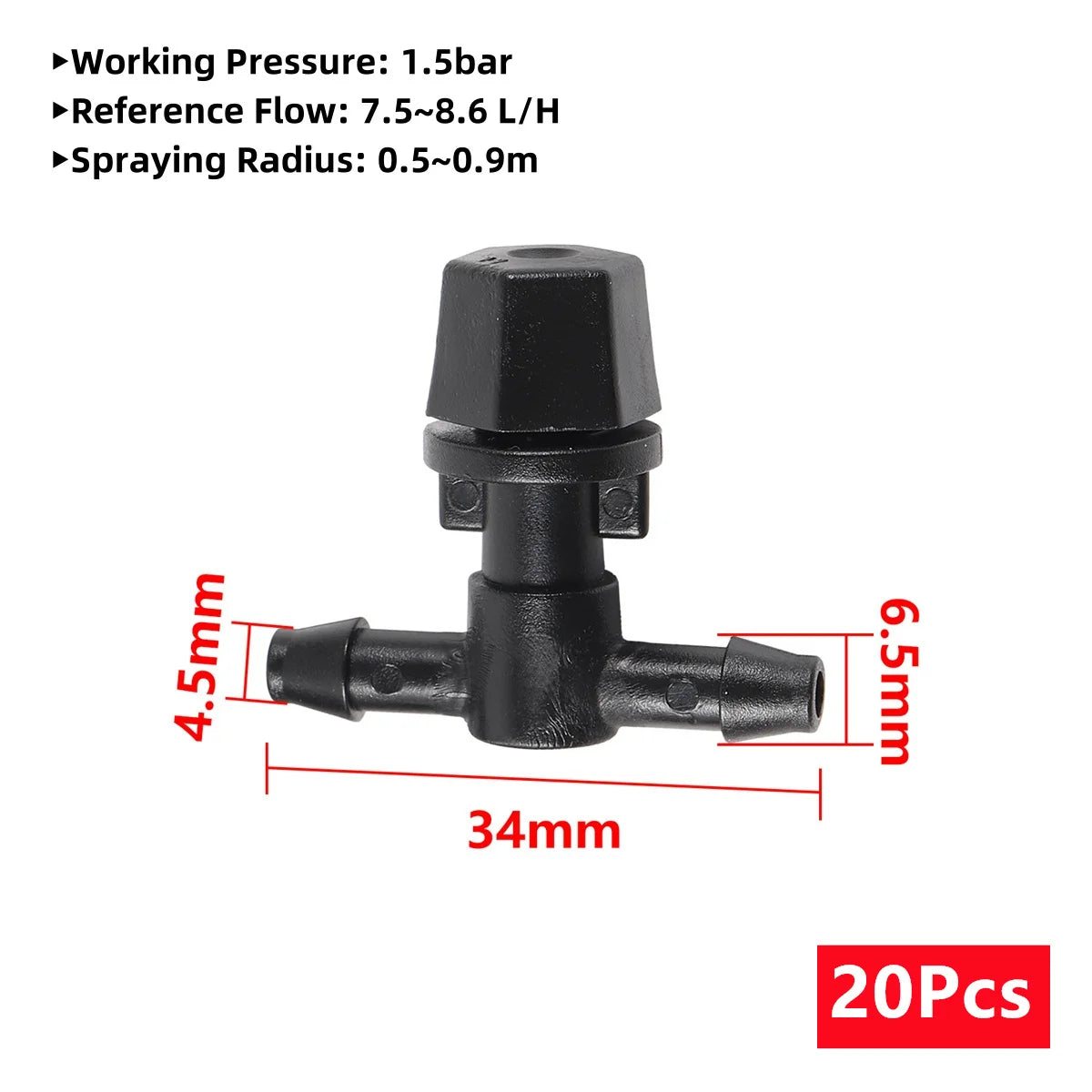 Adjustable Mist Nozzles With 4/7mm Hose Black Tee Joint Garden Irrigation Sprinklers Cooling Humidification Atomization Nozzles