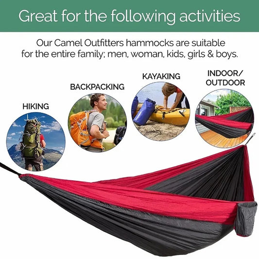 300x200cm Portable Camping Tourist Parachute Cloth Hammocks Outdoor Garden Travel Sleeping Hanging Hammock Swing Nature Hike