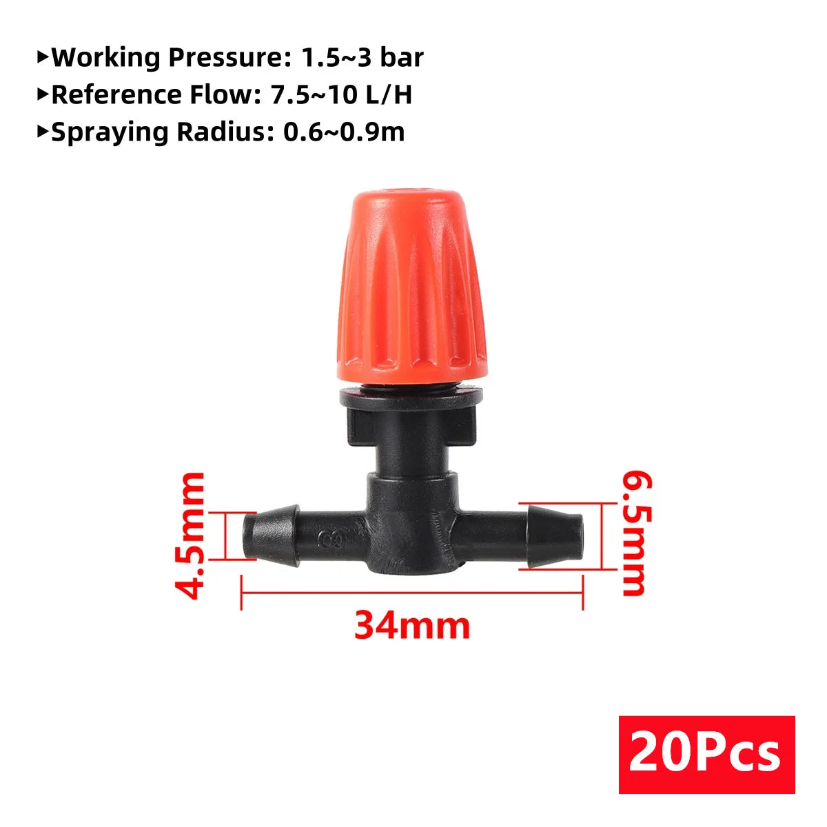 Adjustable Mist Nozzles With 4/7mm Hose Black Tee Joint Garden Irrigation Sprinklers Cooling Humidification Atomization Nozzles