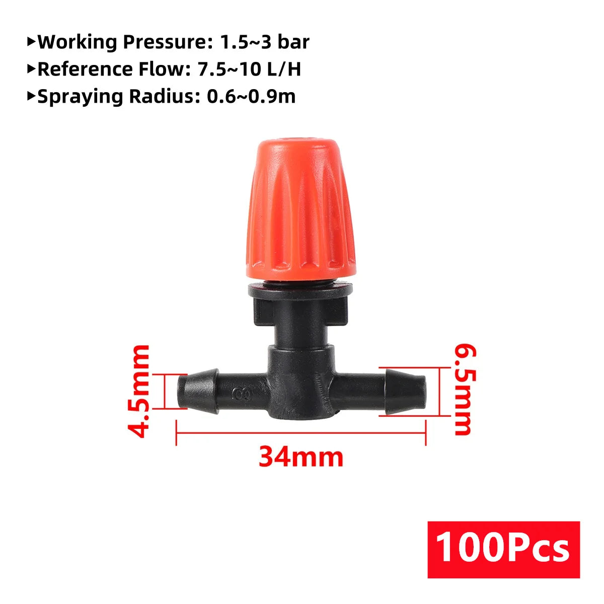 Adjustable Mist Nozzles With 4/7mm Hose Black Tee Joint Garden Irrigation Sprinklers Cooling Humidification Atomization Nozzles