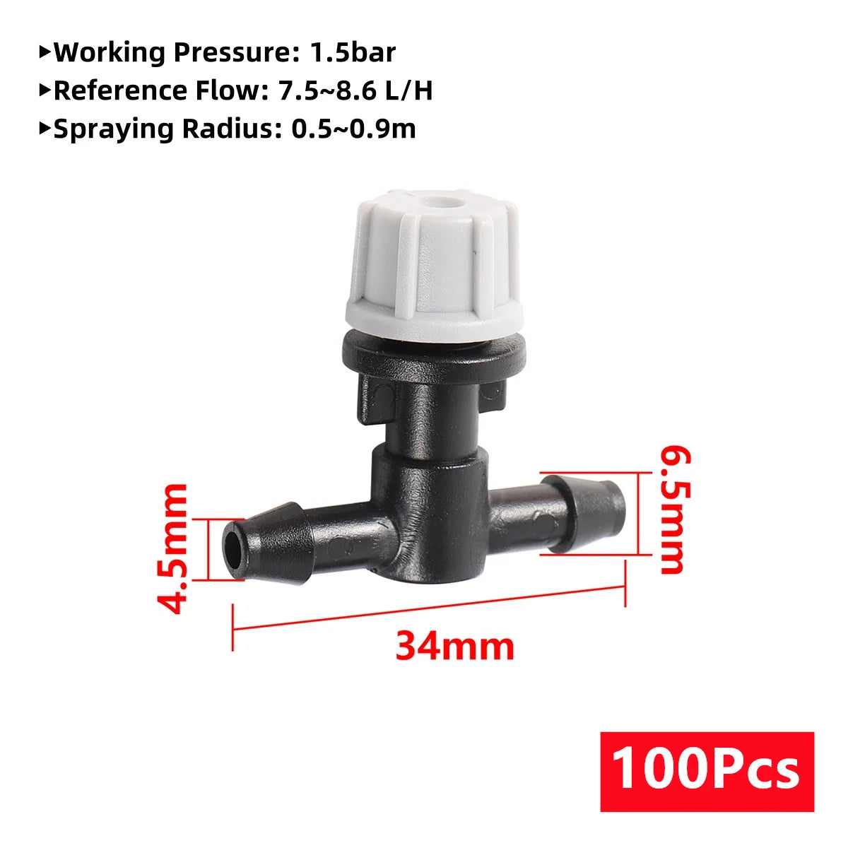 Adjustable Mist Nozzles With 4/7mm Hose Black Tee Joint Garden Irrigation Sprinklers Cooling Humidification Atomization Nozzles