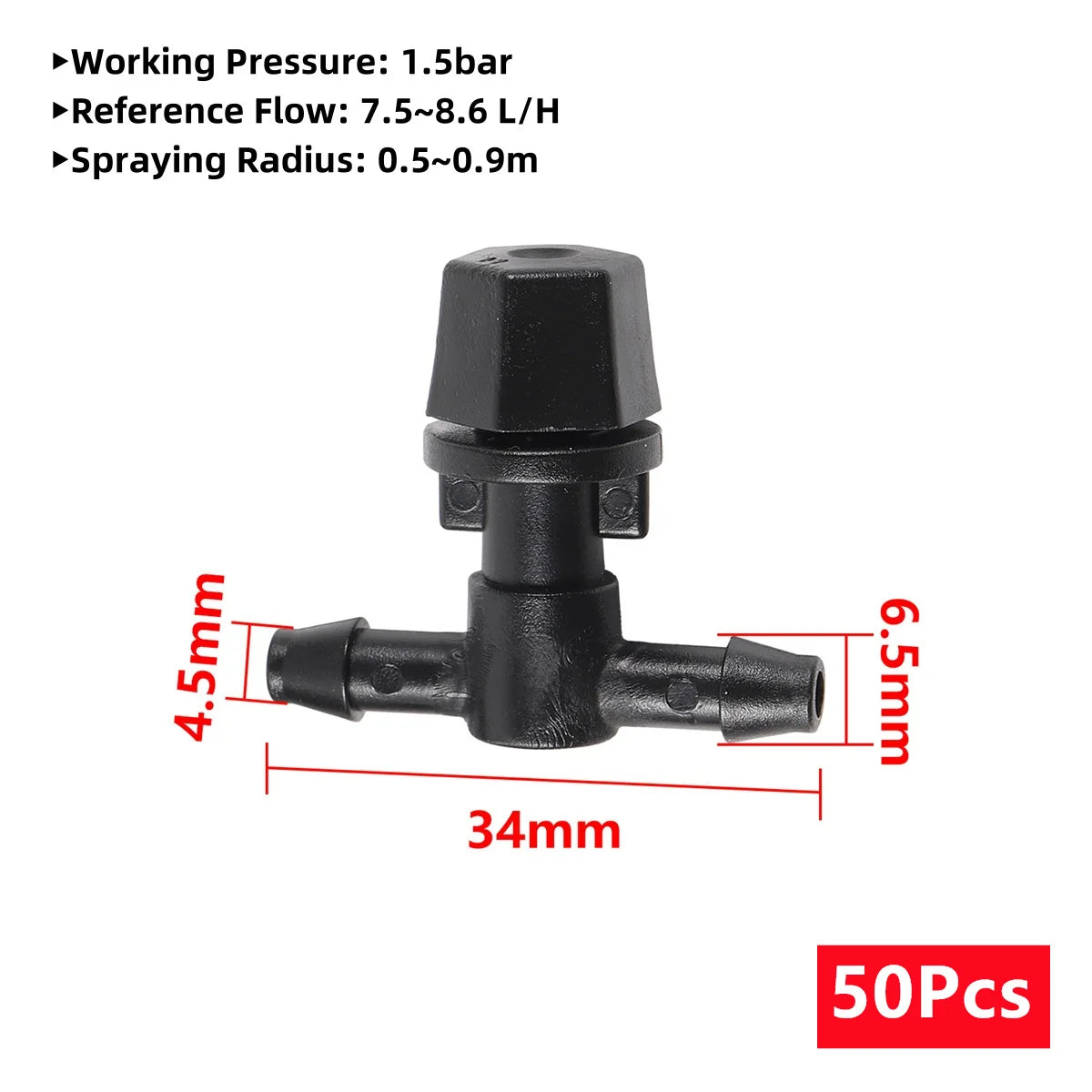 Adjustable Mist Nozzles With 4/7mm Hose Black Tee Joint Garden Irrigation Sprinklers Cooling Humidification Atomization Nozzles