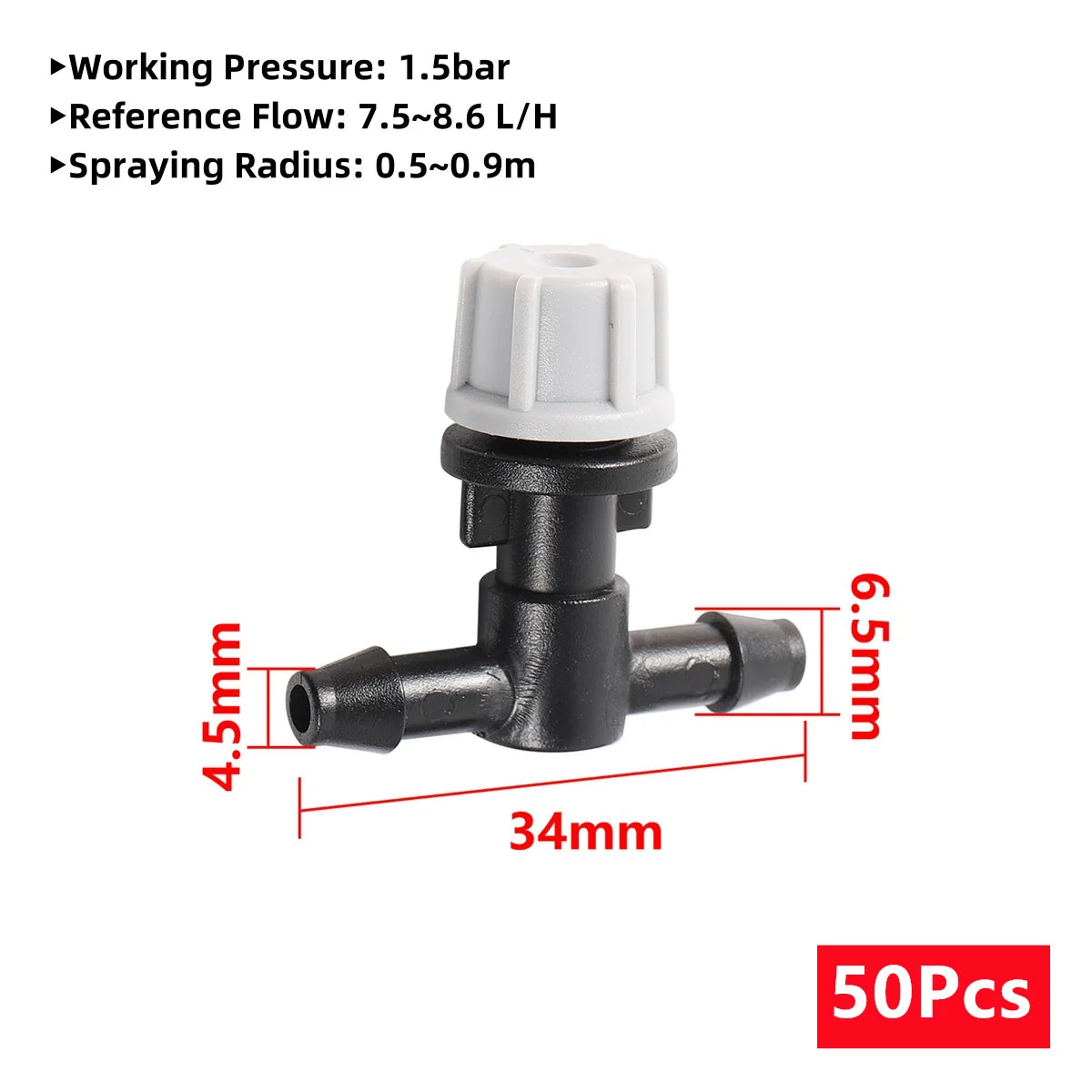 Adjustable Mist Nozzles With 4/7mm Hose Black Tee Joint Garden Irrigation Sprinklers Cooling Humidification Atomization Nozzles