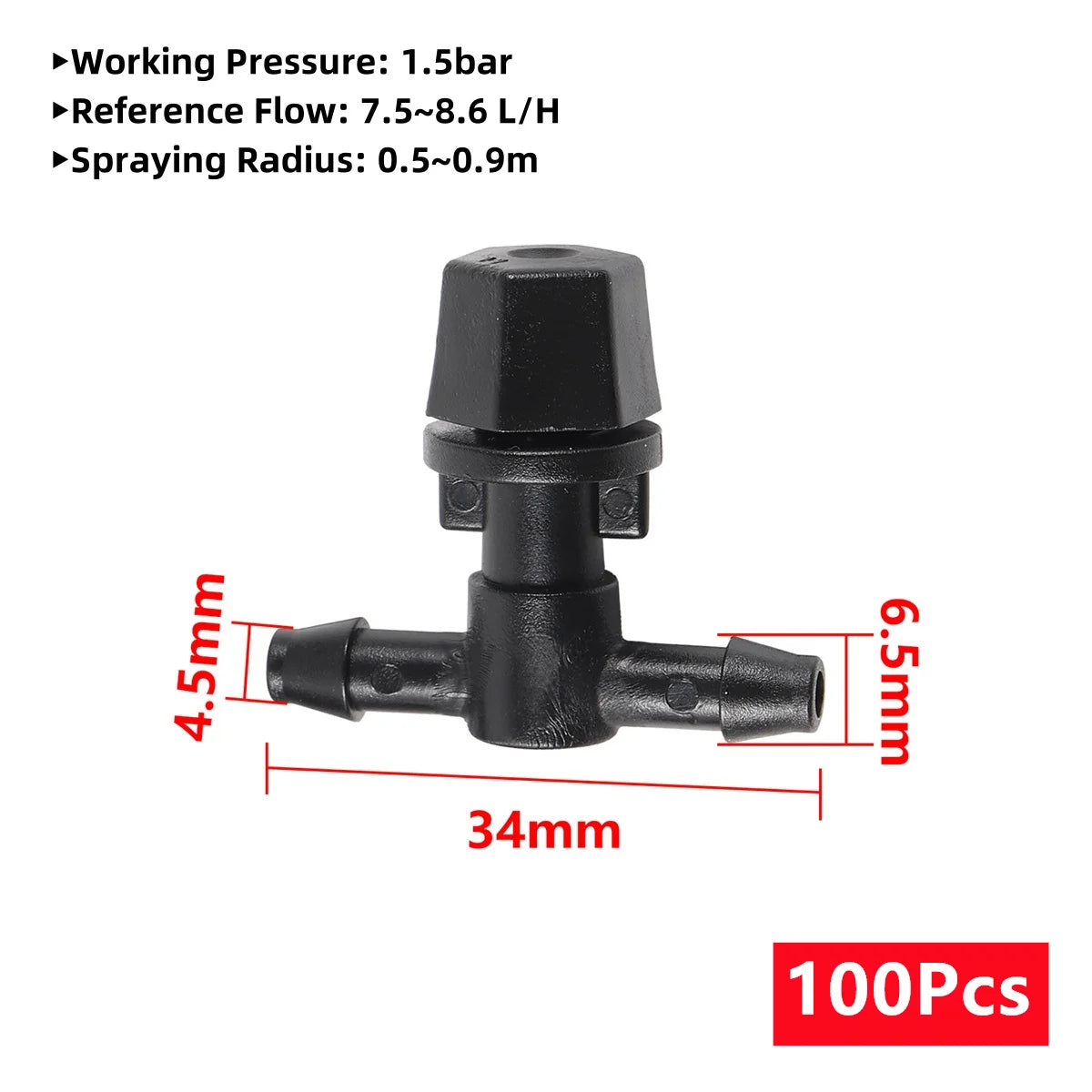 Adjustable Mist Nozzles With 4/7mm Hose Black Tee Joint Garden Irrigation Sprinklers Cooling Humidification Atomization Nozzles