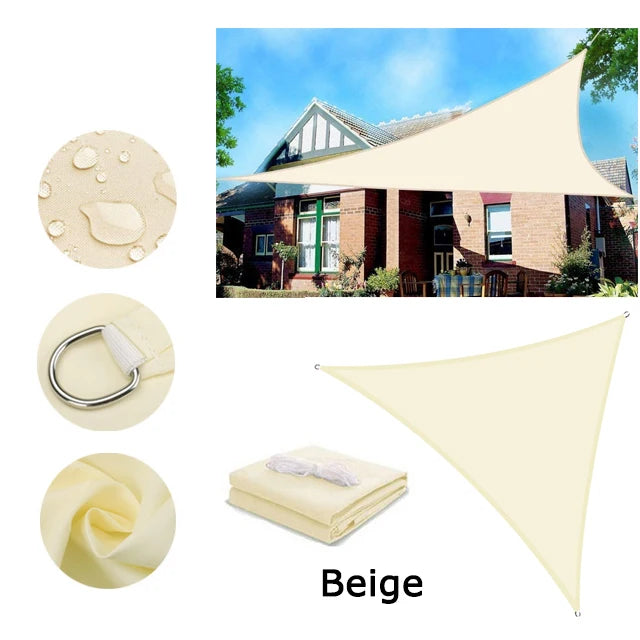 5x5x5/2x2x2M Waterproof Sun Shelter Triangle Sunshade Protection Outdoor Canopy Garden Patio Pool Shade Sail Awning Shade Cloth