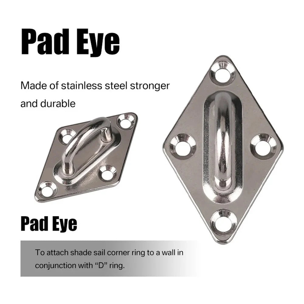 Stainless Steel Sun Shade Sail Install Attachment Set Heavy Duty Camping Tent Hardware Kit for Home Garden Sunshade Fixing Tools