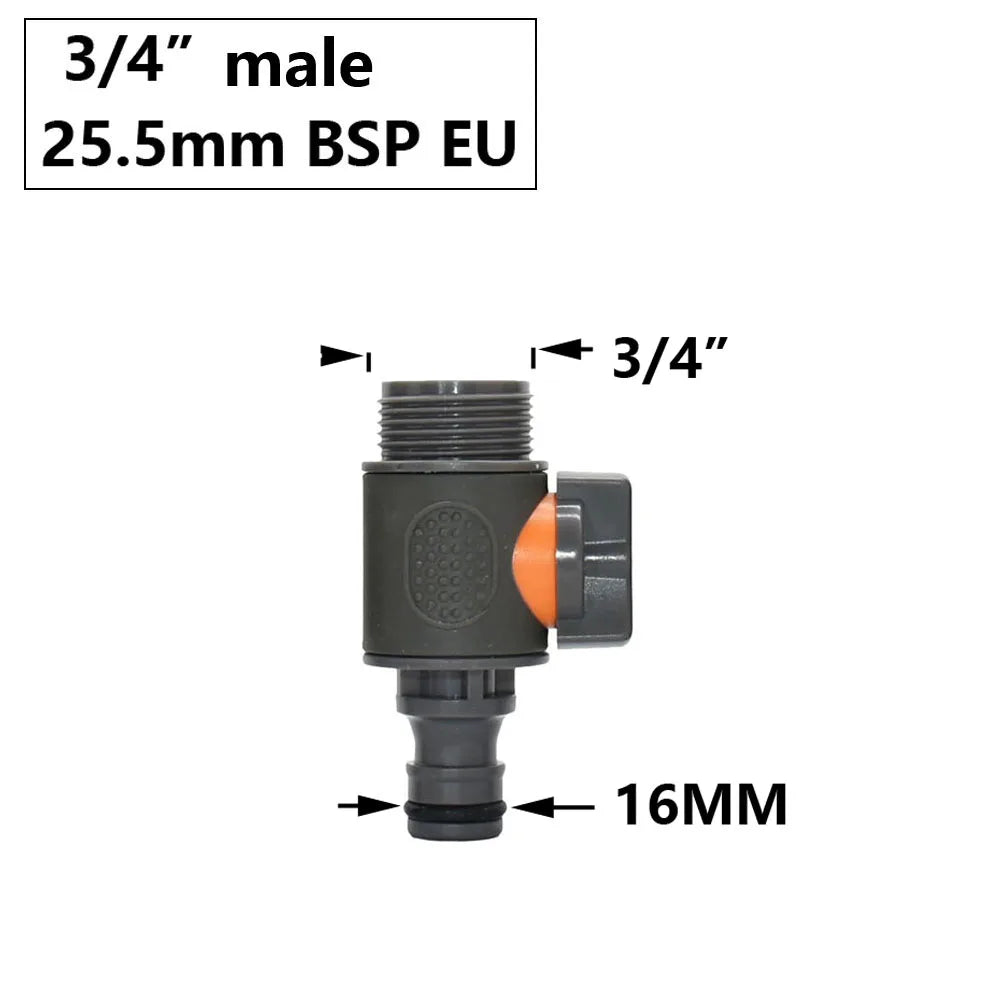 Garden Hose Quick Connector 1/2 3/4 1 Inch Pipe Coupler Stop Water Connector 16/20/32mm Repair Joint Irrigation System Fitting
