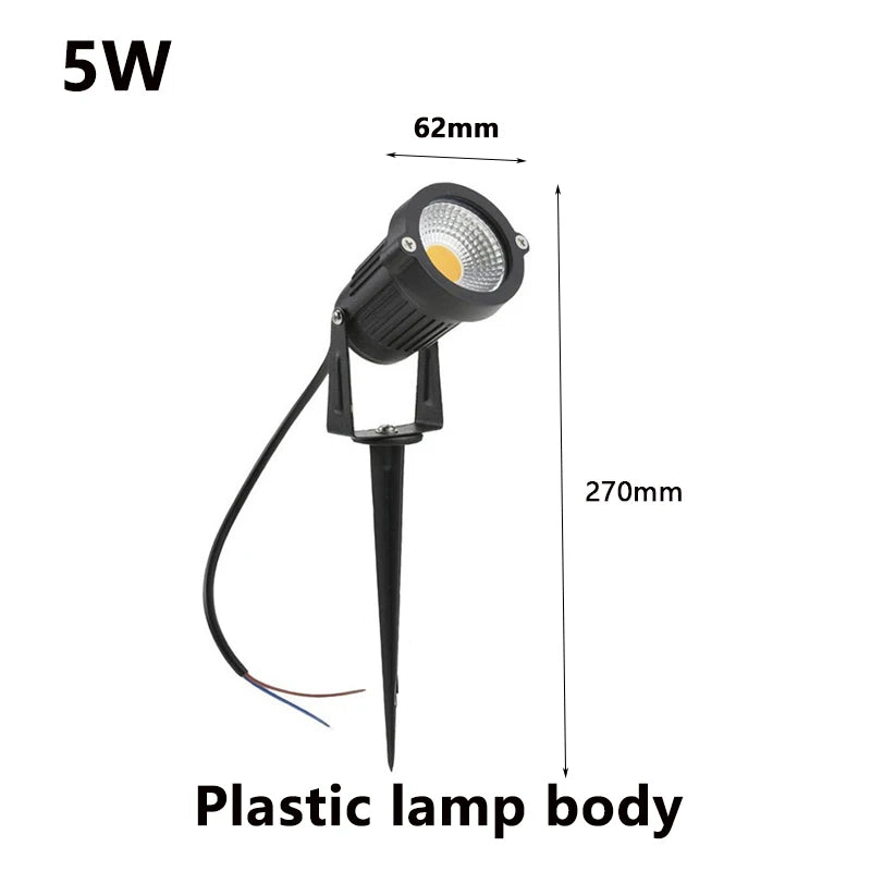 LED Garden Lawn Lamp 5W 10W 15W Outdoor Waterprof IP65 220V110V12V24V Landscape Spike Bulb Garden Path COB Lawn Spotlights