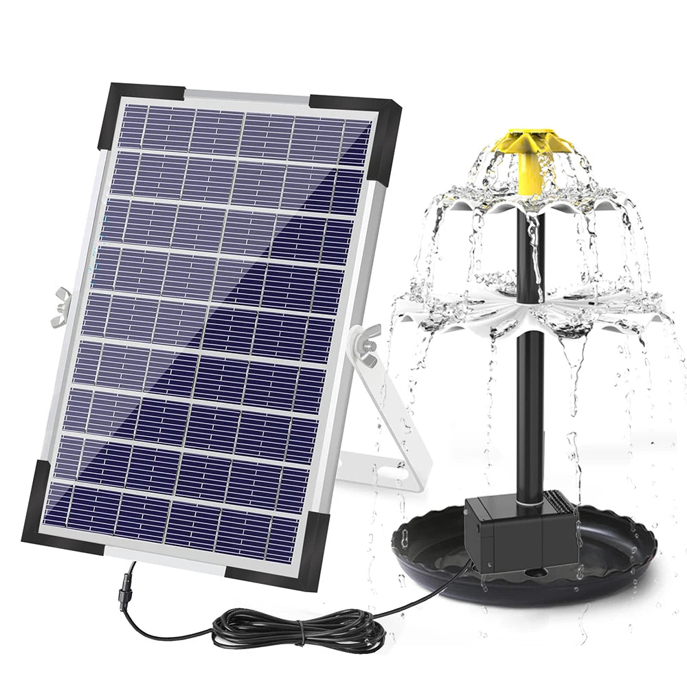 Solar Fountain Pump for Bird Bath with 9 Nozzles Solar Powered Water Fountain Pump for Garden Pond Pool Fish Tank Outdoor