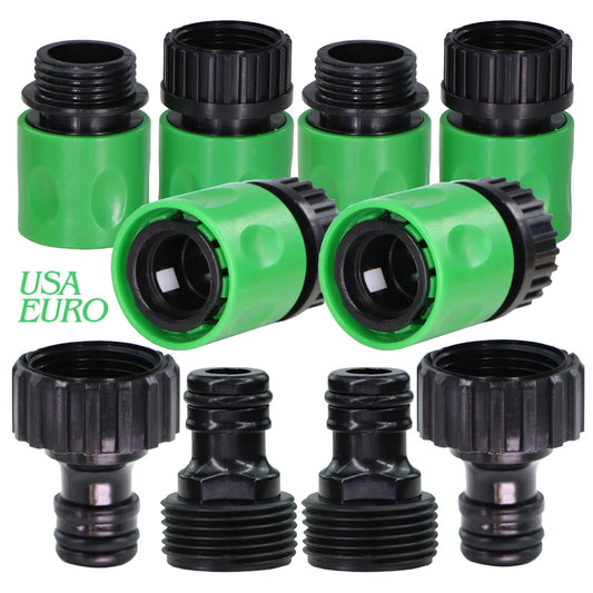 EURO USA 3/4 Inch Male Threaded Quick Connector Nipple Tap Hose Adapter for Garden Tubing Drip Irrigation Watering System Joint