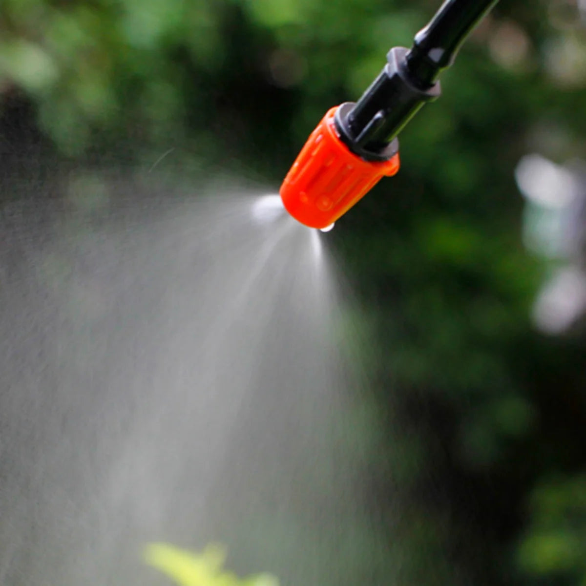 Adjustable Mist Nozzles With 4/7mm Hose Black Tee Joint Garden Irrigation Sprinklers Cooling Humidification Atomization Nozzles
