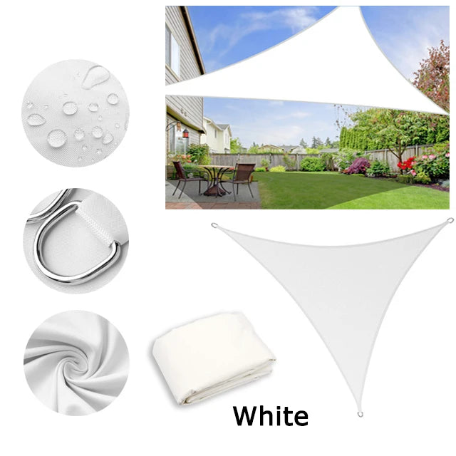 5x5x5/2x2x2M Waterproof Sun Shelter Triangle Sunshade Protection Outdoor Canopy Garden Patio Pool Shade Sail Awning Shade Cloth