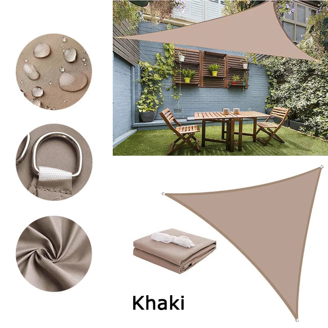 5x5x5/2x2x2M Waterproof Sun Shelter Triangle Sunshade Protection Outdoor Canopy Garden Patio Pool Shade Sail Awning Shade Cloth