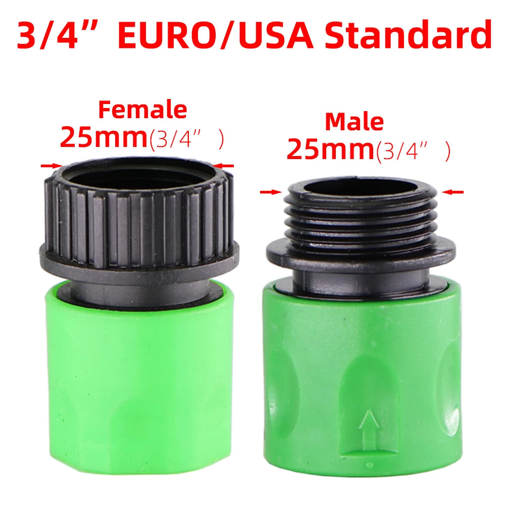 EURO USA 3/4 Inch Male Threaded Quick Connector Nipple Tap Hose Adapter for Garden Tubing Drip Irrigation Watering System Joint