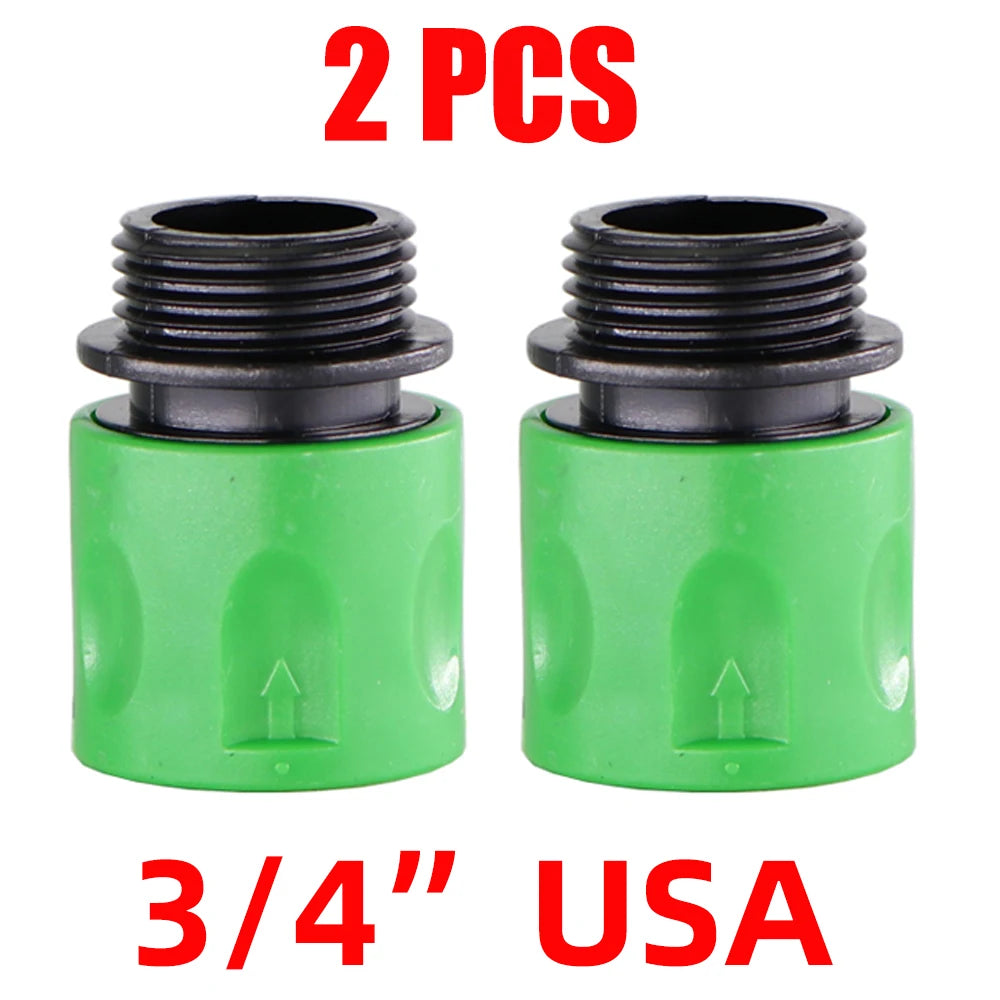 EURO USA 3/4 Inch Male Threaded Quick Connector Nipple Tap Hose Adapter for Garden Tubing Drip Irrigation Watering System Joint