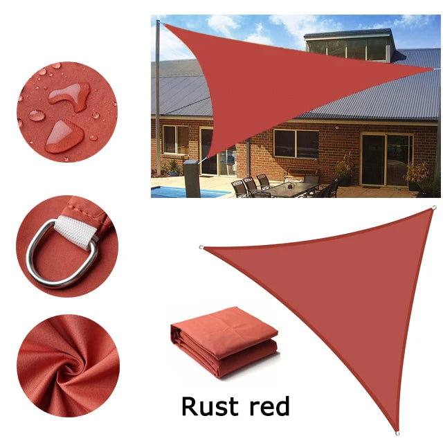 5x5x5/2x2x2M Waterproof Sun Shelter Triangle Sunshade Protection Outdoor Canopy Garden Patio Pool Shade Sail Awning Shade Cloth