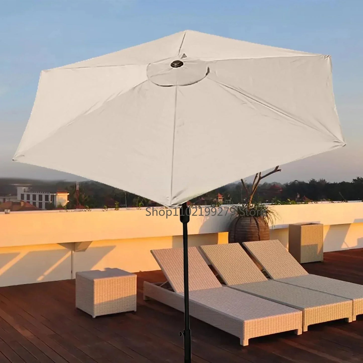 6/8 Ribs Umbrella Replacement Canopy 2/2.7/3m UV Protection Waterproof Sunshade Parasol Top Cover for Garden Patio Beach