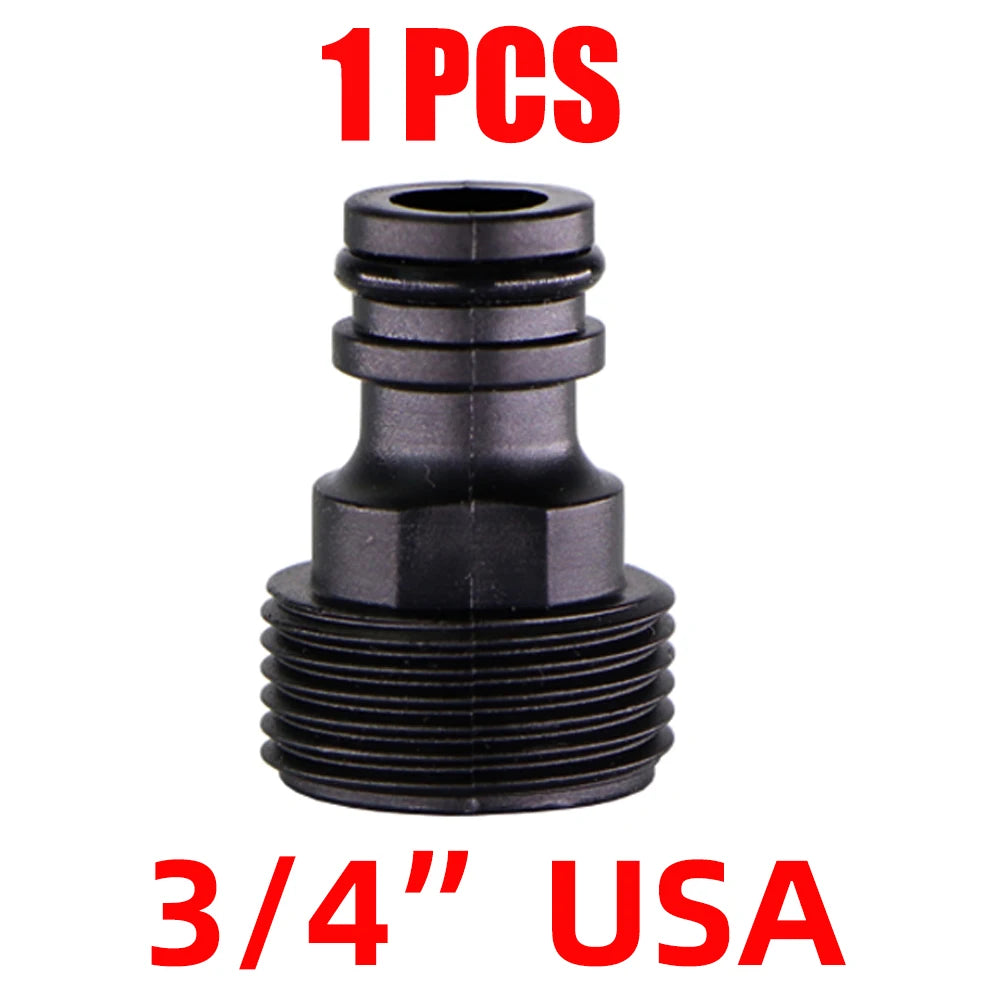 EURO USA 3/4 Inch Male Threaded Quick Connector Nipple Tap Hose Adapter for Garden Tubing Drip Irrigation Watering System Joint