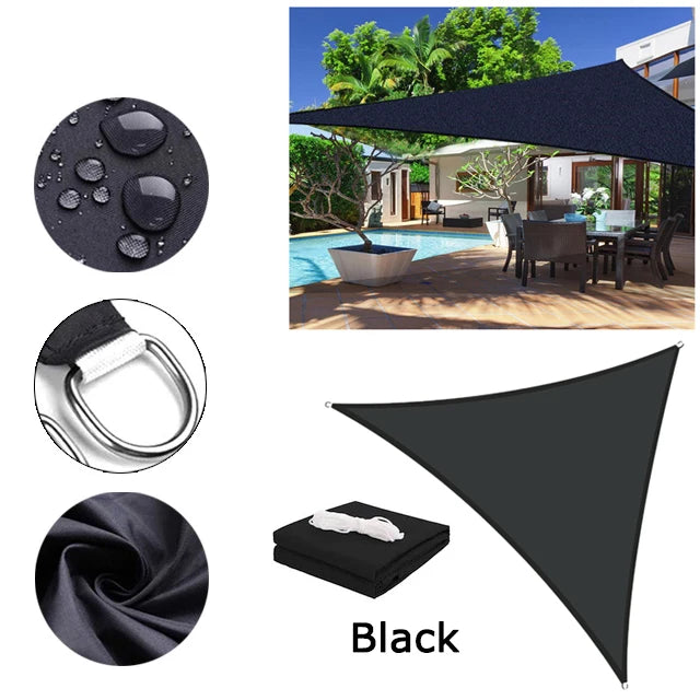5x5x5/2x2x2M Waterproof Sun Shelter Triangle Sunshade Protection Outdoor Canopy Garden Patio Pool Shade Sail Awning Shade Cloth