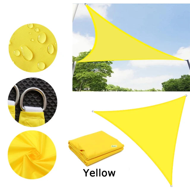 5x5x5/2x2x2M Waterproof Sun Shelter Triangle Sunshade Protection Outdoor Canopy Garden Patio Pool Shade Sail Awning Shade Cloth