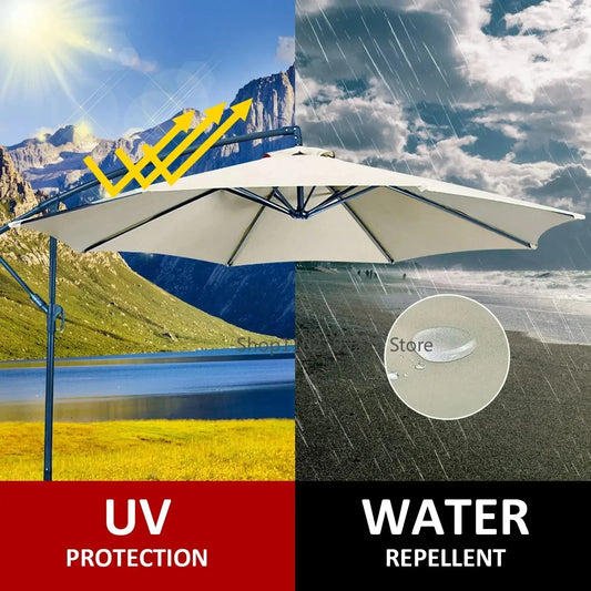 6/8 Ribs Umbrella Replacement Canopy 2/2.7/3m UV Protection Waterproof Sunshade Parasol Top Cover for Garden Patio Beach