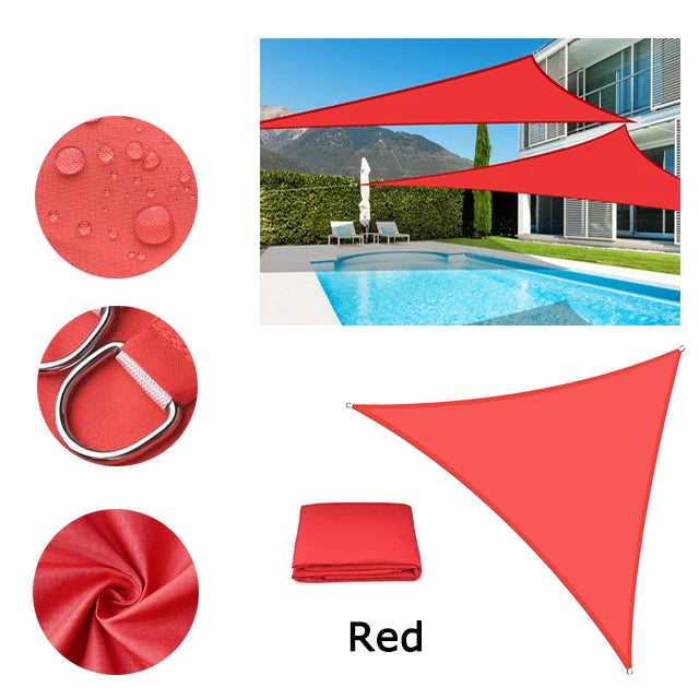 5x5x5/2x2x2M Waterproof Sun Shelter Triangle Sunshade Protection Outdoor Canopy Garden Patio Pool Shade Sail Awning Shade Cloth