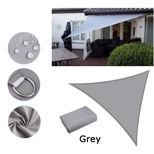 5x5x5/2x2x2M Waterproof Sun Shelter Triangle Sunshade Protection Outdoor Canopy Garden Patio Pool Shade Sail Awning Shade Cloth