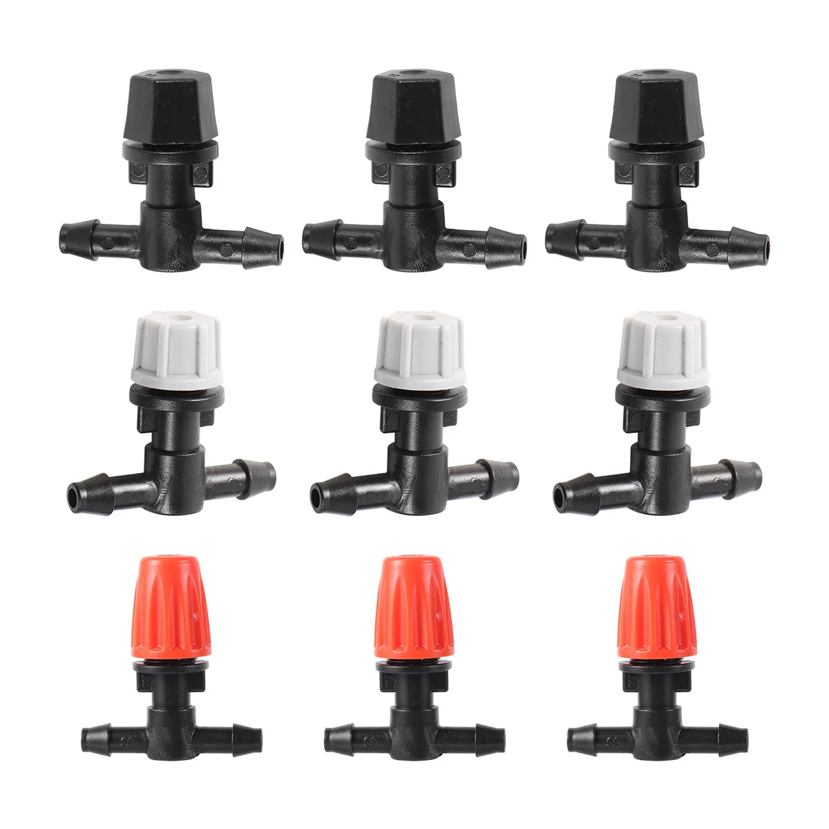 Adjustable Mist Nozzles With 4/7mm Hose Black Tee Joint Garden Irrigation Sprinklers Cooling Humidification Atomization Nozzles