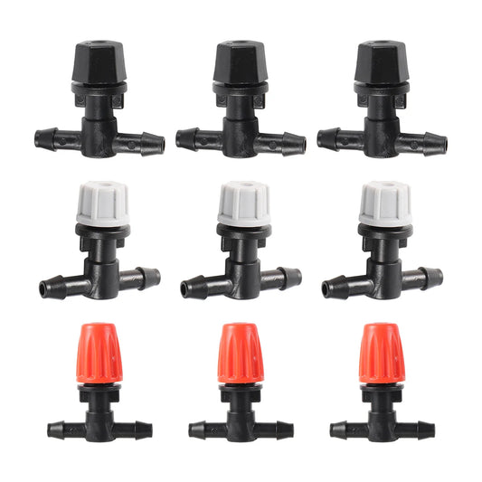 Adjustable Mist Nozzles With 4/7mm Hose Black Tee Joint Garden Irrigation Sprinklers Cooling Humidification Atomization Nozzles