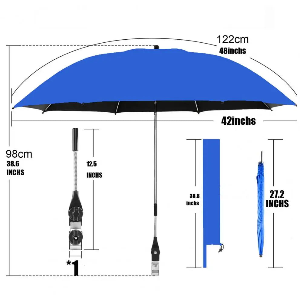 Outdoor Patio Umbrella Chair Umbrella with Clip Portable Chair Umbrella with Clamp for Outdoor Activities Adjustable for Camping