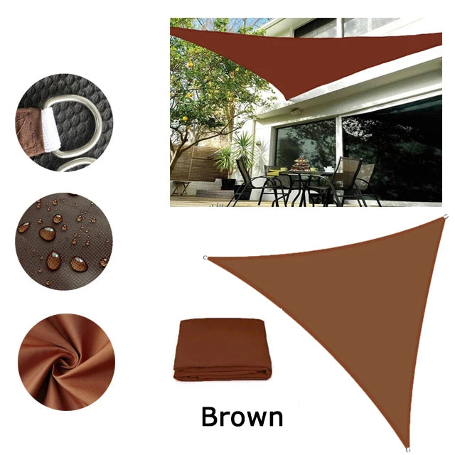 5x5x5/2x2x2M Waterproof Sun Shelter Triangle Sunshade Protection Outdoor Canopy Garden Patio Pool Shade Sail Awning Shade Cloth