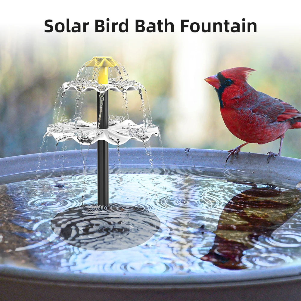 Solar Fountain Pump for Bird Bath with 9 Nozzles Solar Powered Water Fountain Pump for Garden Pond Pool Fish Tank Outdoor