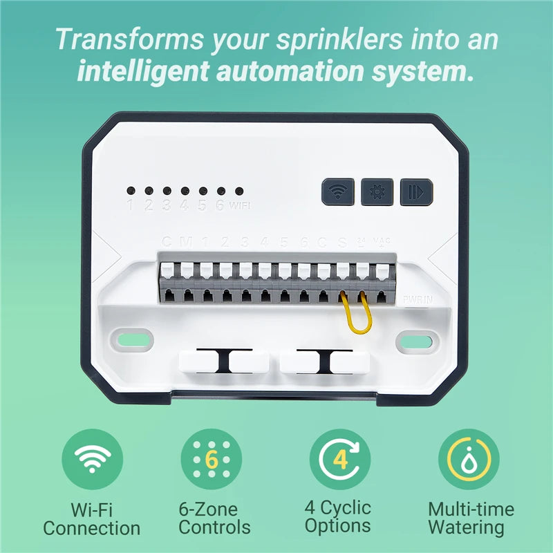 INKBIRD Controlador de Aspersores WIFI de 6 u 8 Zonas Tipo UE, Usado para Riego Inteligente con Ajuste Estacional
