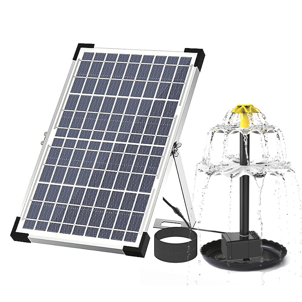 Solar Fountain Pump for Bird Bath with 9 Nozzles Solar Powered Water Fountain Pump for Garden Pond Pool Fish Tank Outdoor
