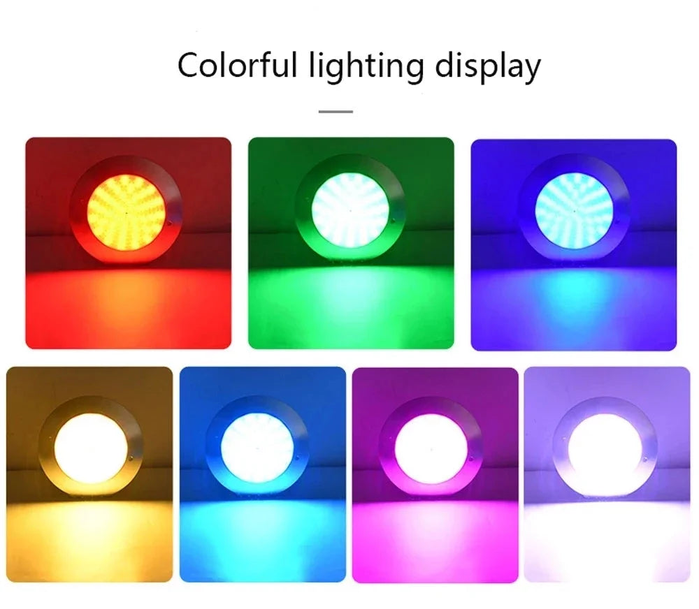 RGB Underwater Lights 12V IP68 LED Swimming Pool Light 12W 18W 25W 35W Mobile APP control Pool Party Decoration Fountain LampLED