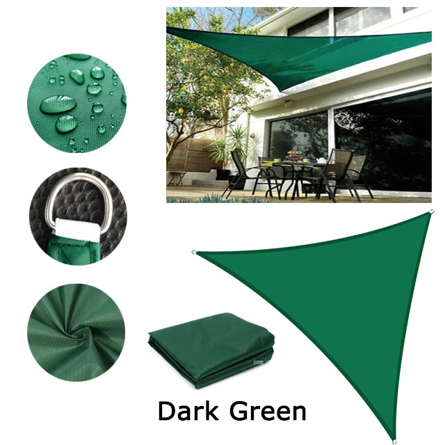 5x5x5/2x2x2M Waterproof Sun Shelter Triangle Sunshade Protection Outdoor Canopy Garden Patio Pool Shade Sail Awning Shade Cloth