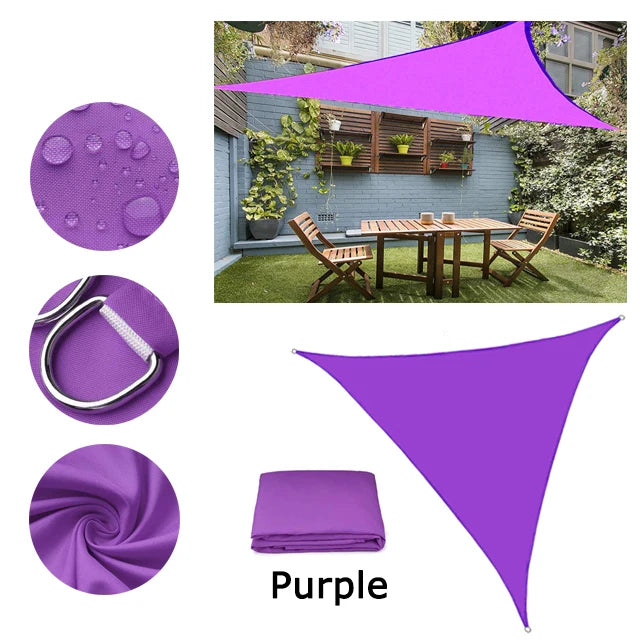 5x5x5/2x2x2M Waterproof Sun Shelter Triangle Sunshade Protection Outdoor Canopy Garden Patio Pool Shade Sail Awning Shade Cloth