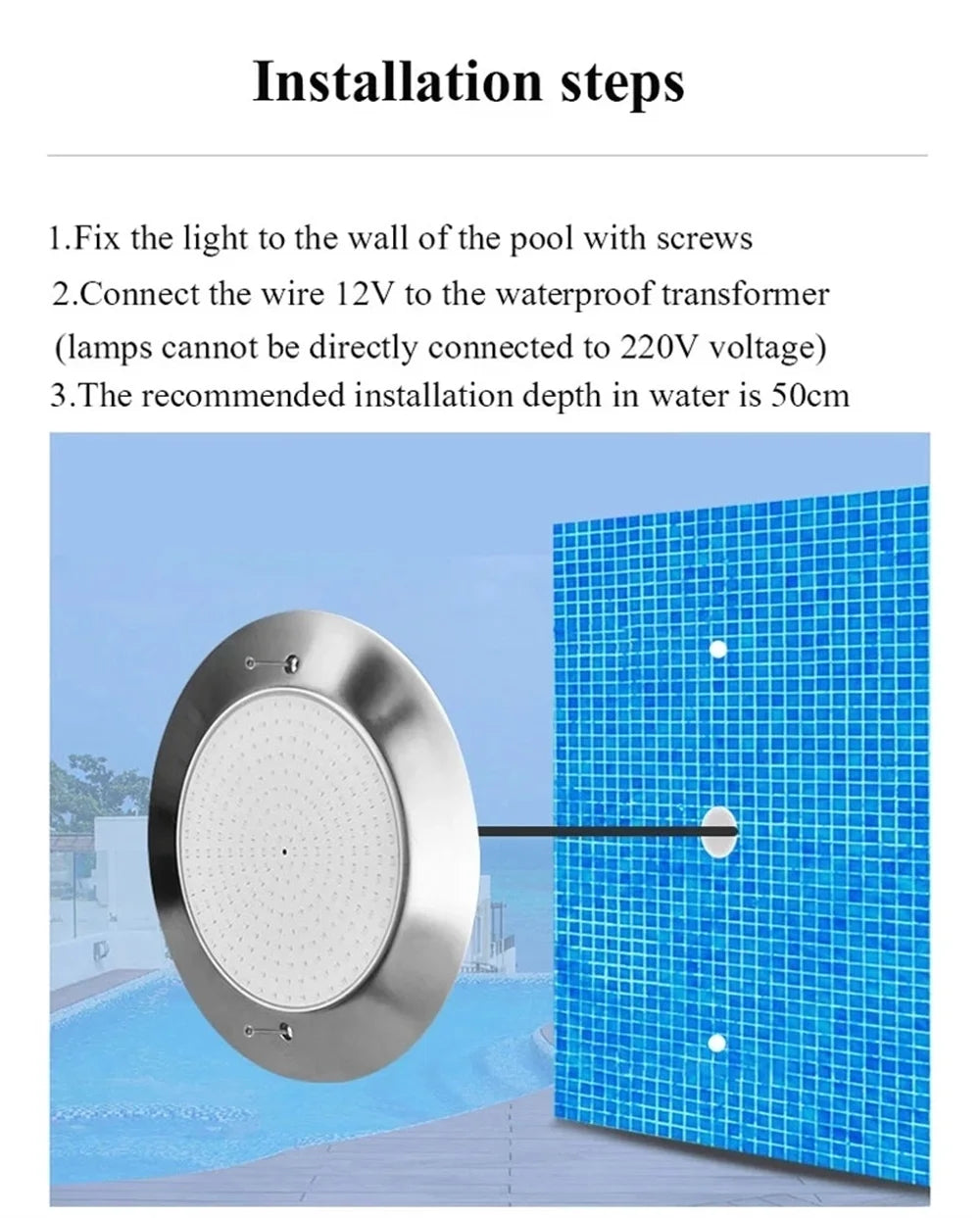 RGB Underwater Lights 12V IP68 LED Swimming Pool Light 12W 18W 25W 35W Mobile APP control Pool Party Decoration Fountain LampLED